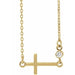 Ladies Natural Diamond Sideways Cross Necklace (I1, G-H) — 14K Yellow Gold