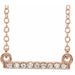 Ladies Petite Natural Diamond Bar Necklace (I1, H+) — 14K Rose Gold