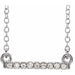 Ladies Petite Natural Diamond Bar Necklace (I1, H+) — 14K White Gold