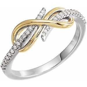Ladies Natural Diamond Infinity-Inspired Ring (I1, G-H) — 14K White/Yellow Gold