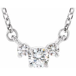 Ladies Natural Diamond Necklace (I1, G-H) — 14K White Gold