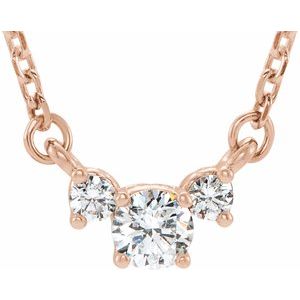 Ladies Natural Diamond Necklace (I1, G-H) — 14K Rose Gold