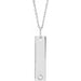 Ladies Natural Diamond Engravable Bar Necklace (I1, G-H) — Sterling Silver