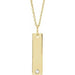 Ladies Natural Diamond Engravable Bar Necklace (I1, G-H) — 18K Yellow Gold-Plated Sterling Silver