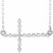 Ladies Natural Diamond Sideways Cross Necklace (I1, G-H) — Sterling Silver