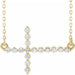 Ladies Natural Diamond Sideways Cross Necklace (I1, G-H) — 14K Yellow Gold