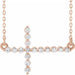 Ladies Natural Diamond Sideways Cross Necklace (I1, G-H) — 14K Rose Gold