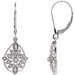 Ladies Natural Diamond Granulated Filigree Earrings — Sterling Silver