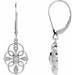 Ladies Natural Diamond Filigree Earrings — Sterling Silver
