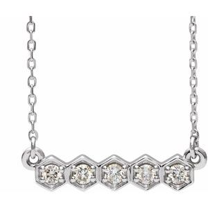 Ladies Natural Diamond Bar Necklace (Si2-Si3, G-H) — Platinum