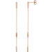 Ladies Natural Diamond Chain Earrings — 14K Rose Gold