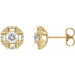 Ladies Natural Diamond Earrings — 14K Yellow Gold