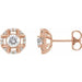 Ladies Natural Diamond Earrings — 14K Rose Gold