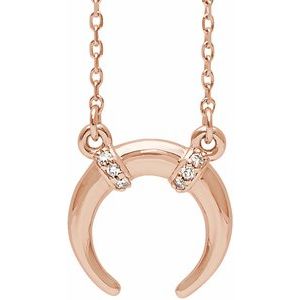 Ladies Natural Diamond Necklace (I1, G-H) — 14K Rose Gold