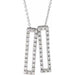 Ladies Natural Diamond Rectangle Necklace (I1, H+) — 14K White Gold