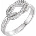 Ladies Natural Diamond Knot Ring (I2, G-H) — Sterling Silver