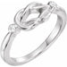 Ladies Natural Diamond Knot Ring (I2, G-H) — Sterling Silver