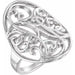 Ladies Natural Diamond Scroll Ring (I2, G-H) — Sterling Silver