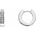 Ladies Natural Diamond 12.5 mm Hoop Earrings (I1, G-H) — Sterling Silver
