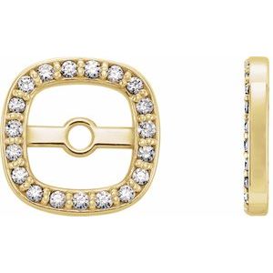 Ladies Natural Diamond Halo-Style Earring Jackets — 14K Yellow Gold