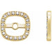 Ladies Natural Diamond Halo-Style Earring Jackets — 14K Yellow Gold