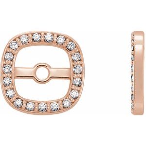 Ladies Natural Diamond Halo-Style Earring Jackets — 14K Rose Gold