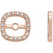 Ladies Natural Diamond Halo-Style Earring Jackets — 14K Rose Gold