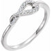 Ladies Natural Diamond Knot Ring (I1, H+) — 14K White Gold