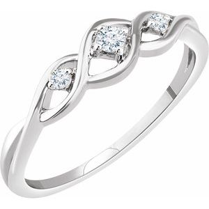 Ladies Natural Diamond Freeform Ring (I1, H+) — 14K White Gold