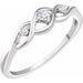 Ladies Natural Diamond Freeform Ring (I1, H+) — 14K White Gold