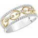 Ladies 14K White/ Natural Diamond Link Ring (I1, H+) — 14K White Gold
