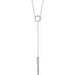 Ladies Natural Diamond Circle Bar Y Necklace (I1, H+) — 14K White Gold