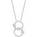 Ladies Natural Diamond Two-Stone Interlocking Circle Necklace (I1, H+) — 14K White Gold