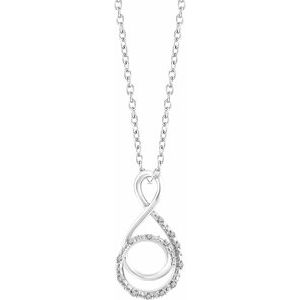 Ladies Natural Diamond Freeform Necklace (I2, H+) — Sterling Silver