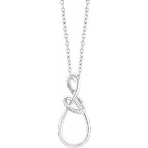 Ladies Natural Diamond Freeform Necklace (I2, H+) — Sterling Silver