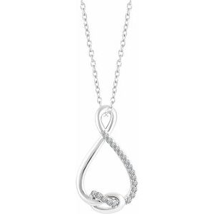 Ladies Natural Diamond Freeform Necklace (I2, H+) — Sterling Silver