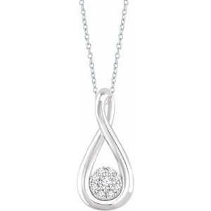Ladies Natural Diamond Freeform Necklace (I2, H+) — Sterling Silver