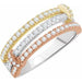 Ladies 14K White/Rose/ Natural Diamond Ring (I1, H+) — 14K White/Rose/Yellow Gold