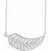 Ladies Natural Diamond Leaf Necklace (I1, H+) — 14K White Gold