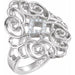 Ladies Natural Diamond Scroll Ring (I2, G-H) — Sterling Silver