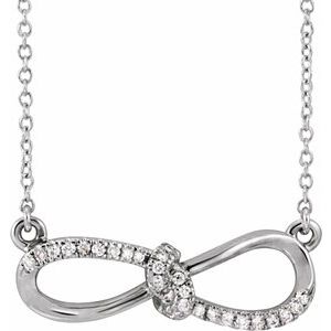 Ladies Natural Diamond Infinity-Inspired Necklace (I1, H+) — 14K White Gold