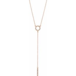 Ladies Natural Diamond Bar Necklace (I1, H+) — 14K Rose Gold