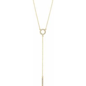 Ladies Natural Diamond Bar Necklace (I1, H+) — 14K Yellow Gold