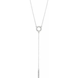 Ladies Natural Diamond Bar Necklace (I1, H+) — 14K White Gold