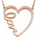 Ladies Natural Diamond Love Heart Necklace (I1, G-H) — 14K Rose Gold
