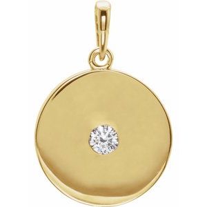 Ladies Natural Diamond Disc Pendant (I1, G-H) — 14K Yellow Gold