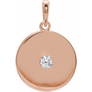 Ladies Natural Diamond Disc Pendant (I1, G-H) — 14K Rose Gold