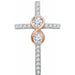 Ladies 14K White/ Natural Diamond Cross Pendant (I1, H+) — 14K White/Rose Gold