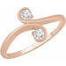 Ladies Natural Diamond Two-Stone Ring (I1, H+) — 14K Rose Gold