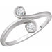 Ladies Natural Diamond Two-Stone Ring (I1, H+) — 14K White Gold